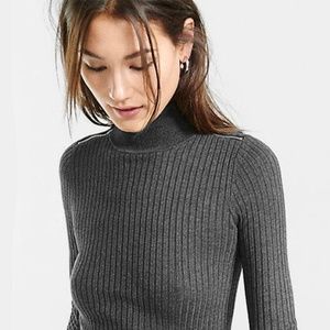 Gray turtleneck sweater